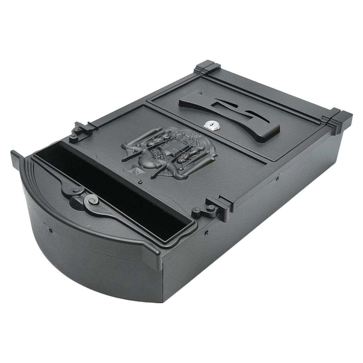 Cutie postala everest, negru antracit 410X260X90mm cu 2 chei si accesorii de prindere